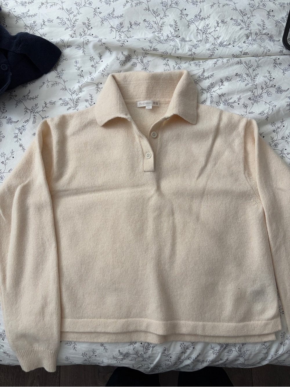 Uniqlo Cream Collared Knit Polo